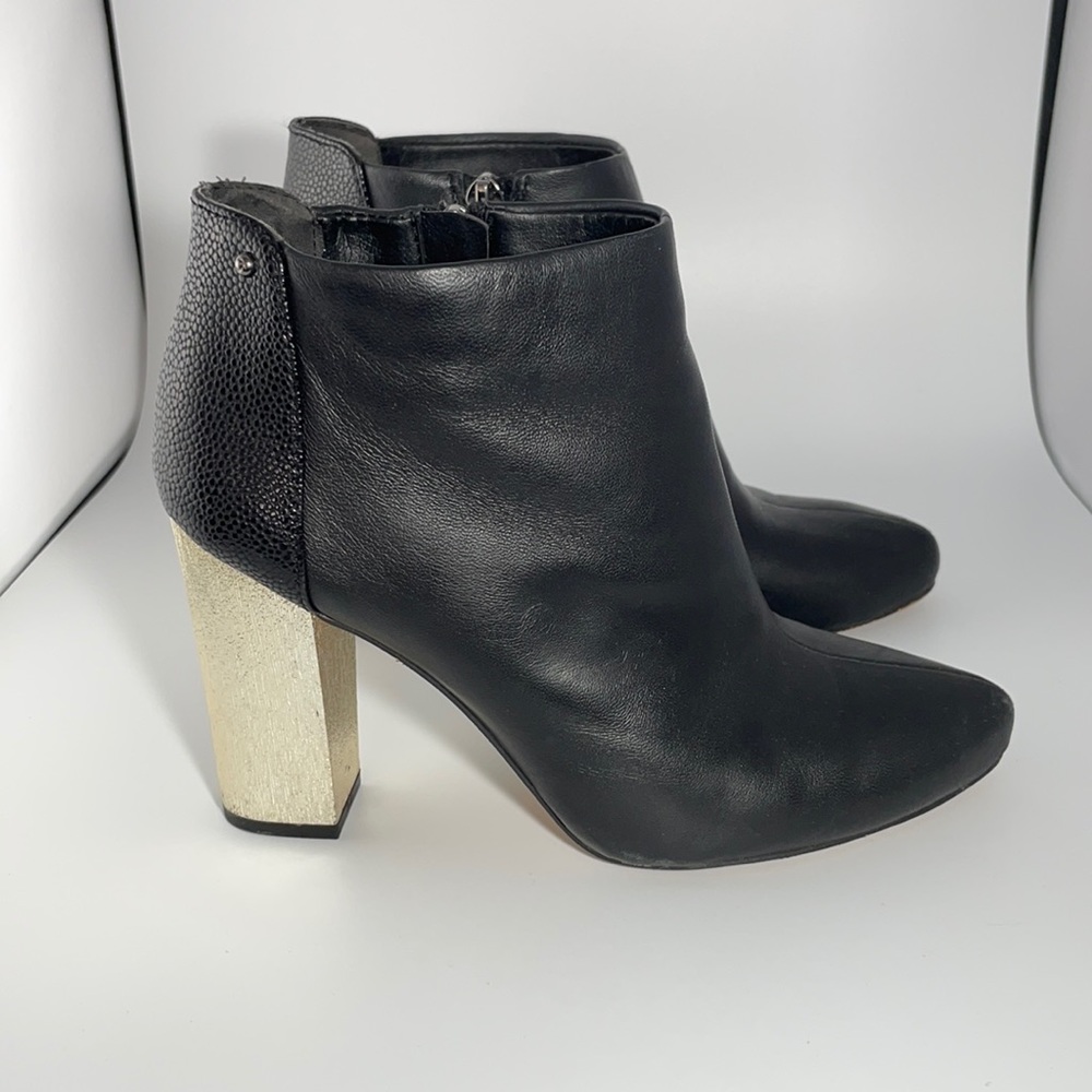 Black zip up ankle bootie